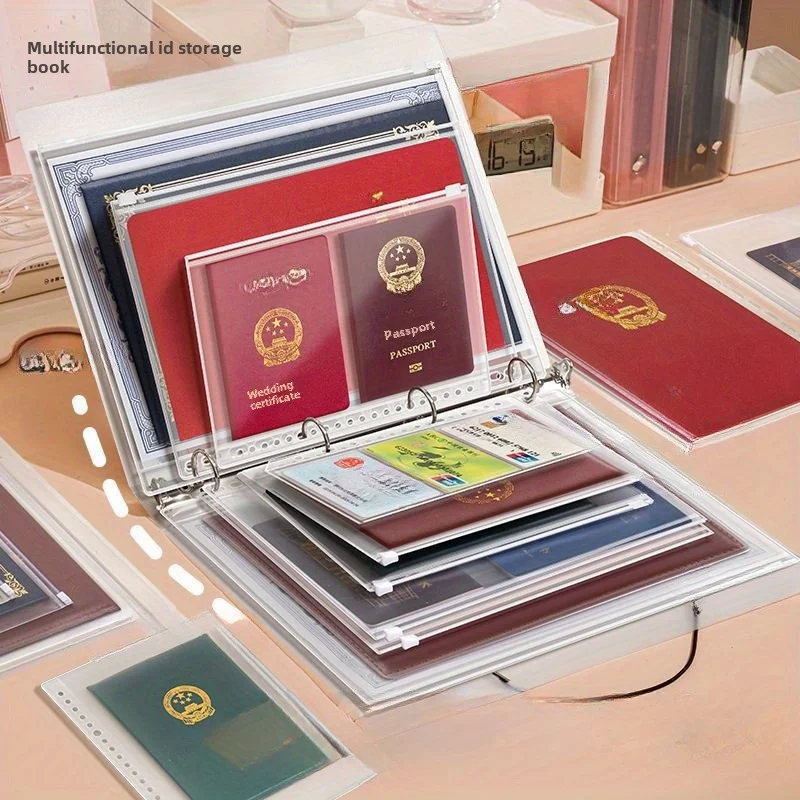 7-in-1 A4 Document Storage Bag Student Waterproof Zip File Bag Makeup School Office Supplies Miscellaneous Storage Organizer