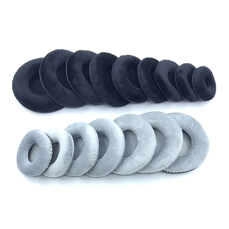 

2pcs Earpad Velvet 60 65 70 75 80 85 90 95 100 105 110MM Headphone Ear Pads Headset Foam Cushion Earmuffs black grey