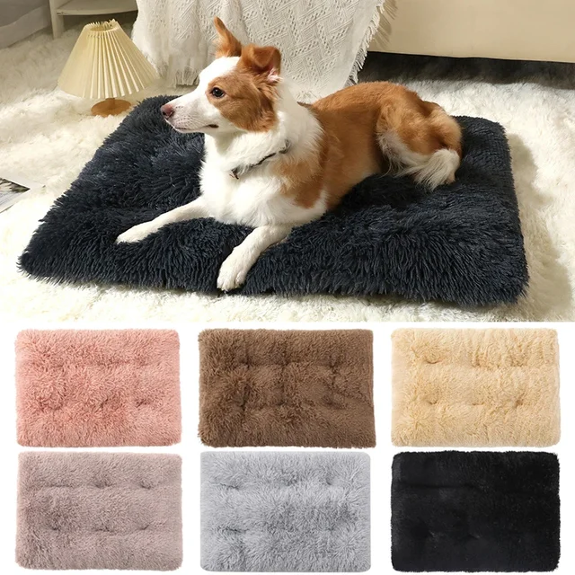 2025 Dog Bed Pet Warm Sleeping Mat Pet Bed Soft Plush Pet Blanket Bed Dog Anti-Slip Pet Bed Mat Cat Fluffy Comfy Large Dogs Bed