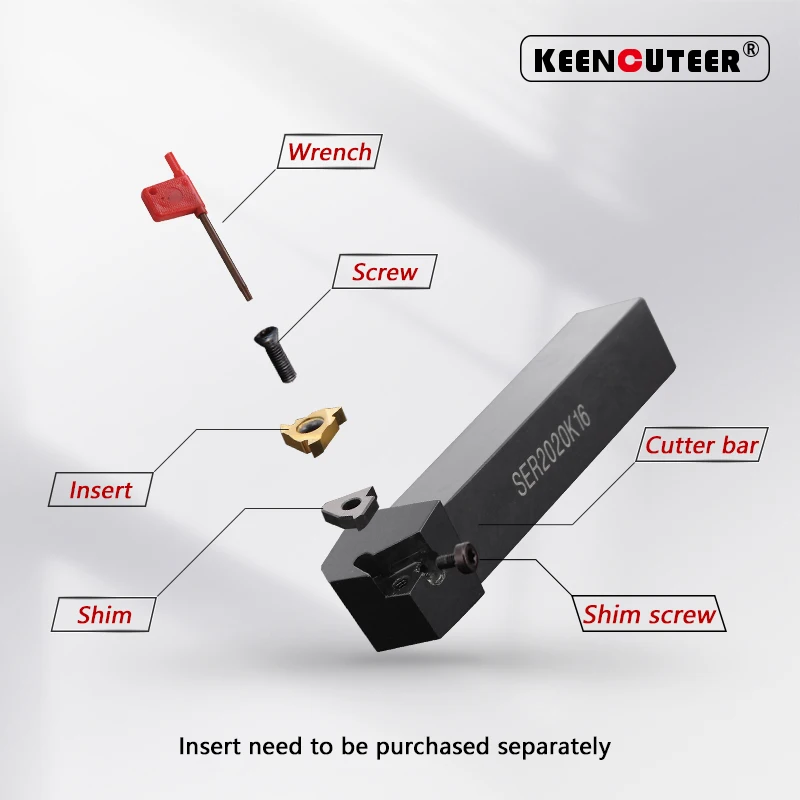 Turning Tool SER1010H11 SER1212H16/11 SER1616H16/11 SERK SER2525M External Thread Turning Tool SER SEL Lathe Cutter bar CNC tool Holder