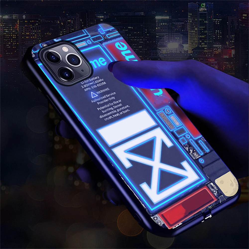 Fashion Popular In Street Led Light Phone Case Music Cool Luminous Cell
