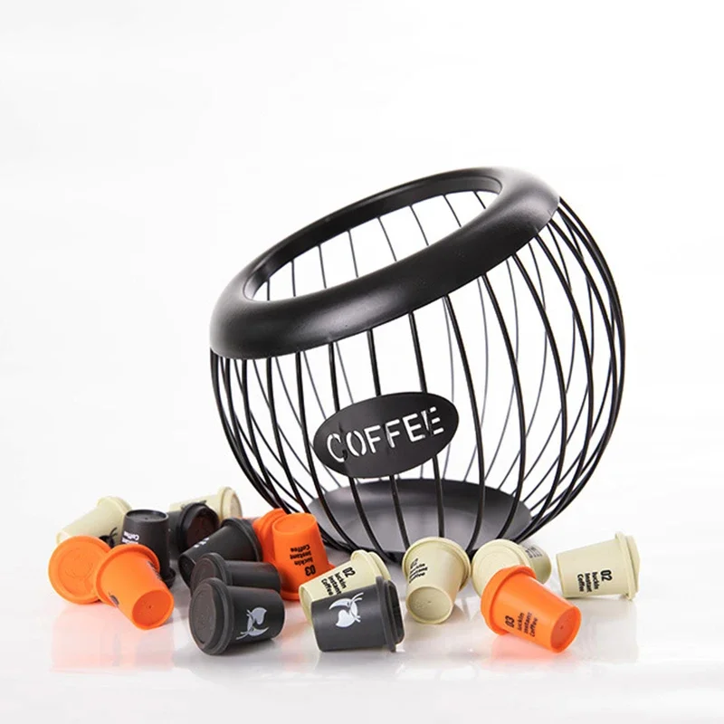1PC Iron Coffee Capsule Holder Fruit Snack Storage Rack Multifunctional Hollow Coffee Pod Storage Rack Home Cafes