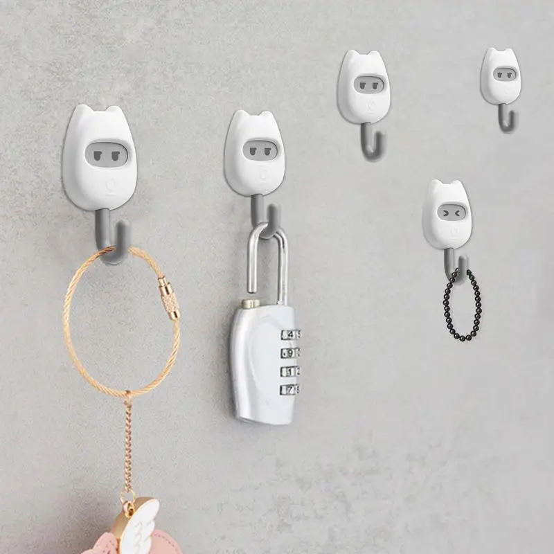 Adhesive Wall Hooks For Hats Cartoon Adhesive Kitchen Wall Hooks Decorative No Drilling Towel Hat Bag Hanger For Home Storage