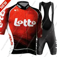2025 Lotto Team Cycling Jersey Set Summer Cycling Clothing Men's Kit Road Bike Shirts Suit Bicycle Bib Shorts MTB Uniform 2