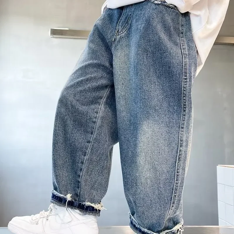 

Harajuku Children's Clothing Is Simple And Versatile, With Mid Rise Jeans And New Pants Featuring A Lazy Summer Style Trend