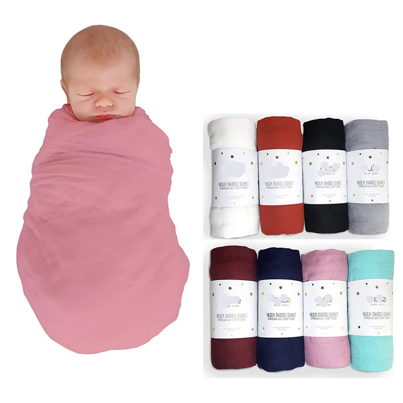 

120*120cm Muslin Bamboo Baby Blanket Soft Newborn Blankets 2 Layers Bath Gauze Infant Swaddle Wrap Sleepsack Stroller Cover