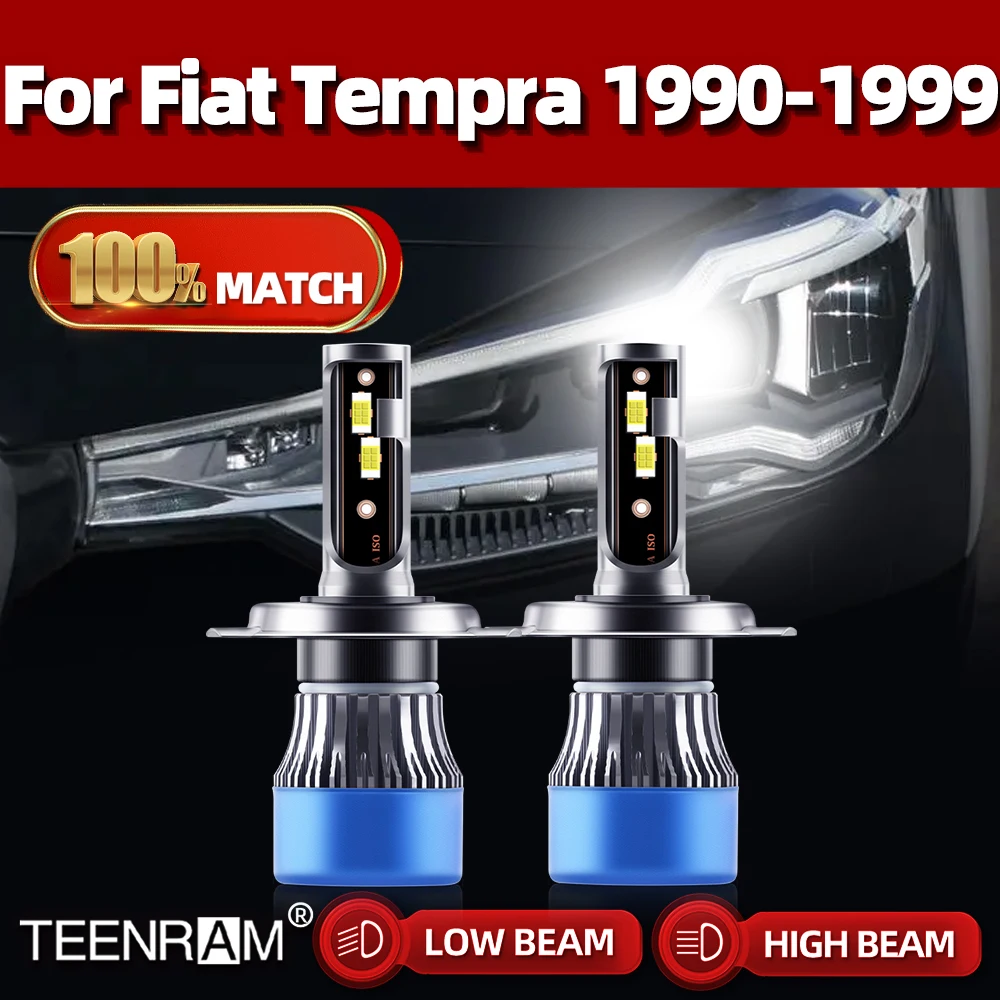 

2PCS LED Headlight 120W 20000LM Canbus LED Headlamps High Low Beam Auto Lamp For Fiat Tempra 1990-1994 1995 1996 1997 1998 1999