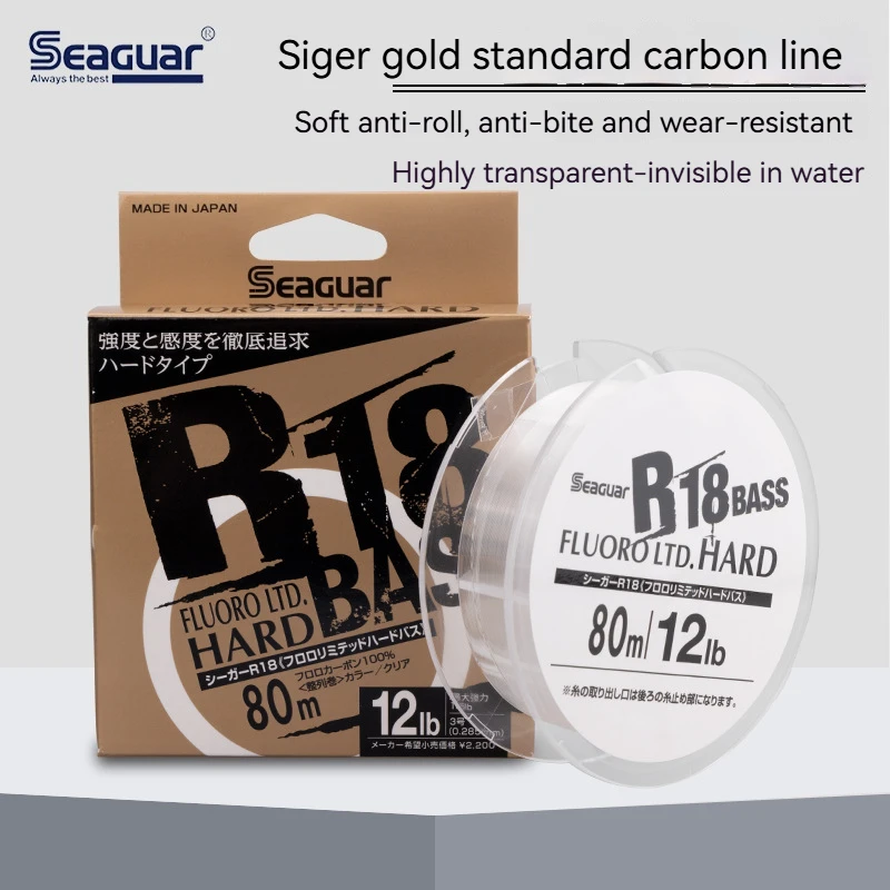 

Seaguar Gold Label Fishing Fluorocarbon Fishing Line Soft Abrasion Resistant Sea Fishing Carbon Front Guide Line Clear 80m