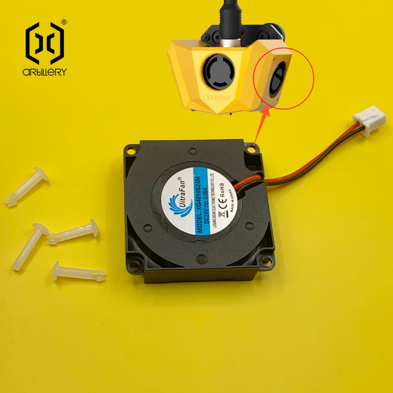 Originais da Impressora da Artilharia 3d Impressão Bocal Ventilador de Refrigeração 3010 e 4010 24v Turbo com 2.54 Terminal para Hornet Hotend Peças - Imagem 3