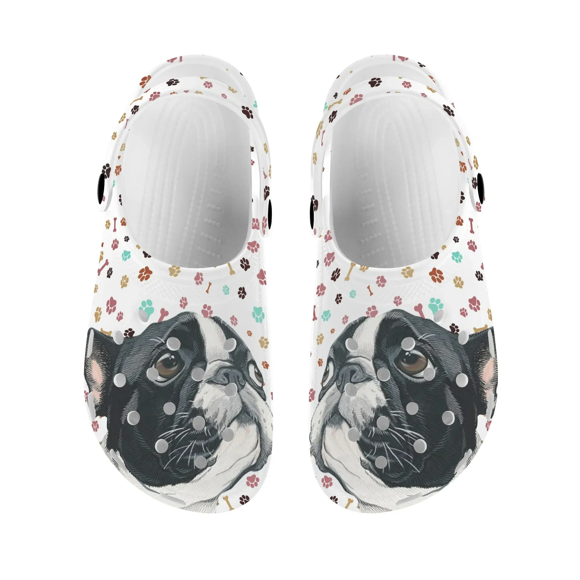 Cute French Bulldog Sunflower Design Indoor Slippers Dog Paw Pattern Fashion Non-slip Sandals New Popular Flat Beach Slides