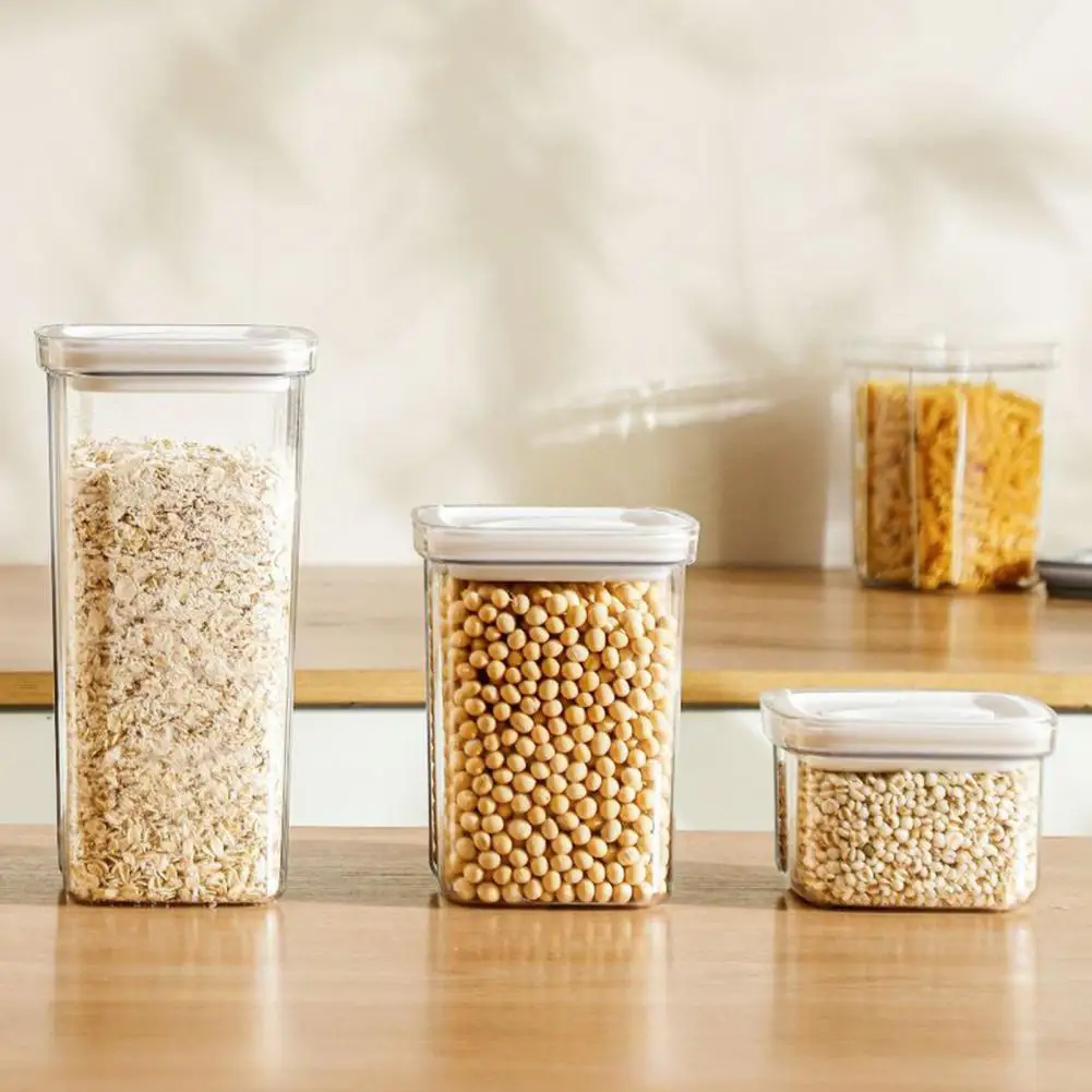 Cereal Storage Box Large Capacity Transparent Airtight Food Storage  Container Sealed Storage Tank Kitchen Organizer - AliExpress