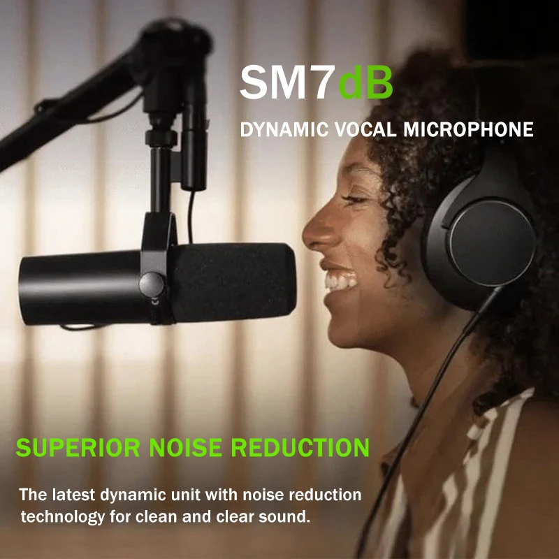 최고급 SM7dB 다이나믹 보컬 마이크 (옵션 주파수 응답 및 내장 프리앰프 포함) 팟캐스트 녹음용 SM7B