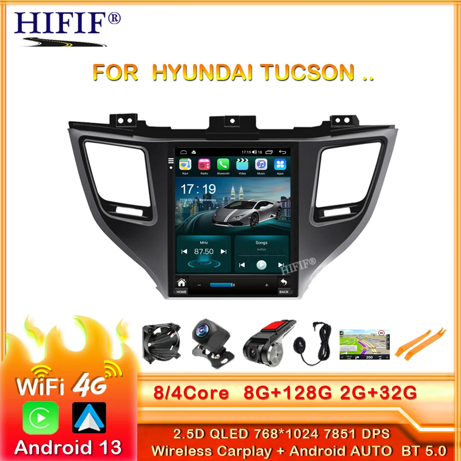 

Android 13 Car Radio for Hyundai Tucson 3 2015-2018 Multimedia Video 2Din Navigation Carplay Head Unit for Tesla Style