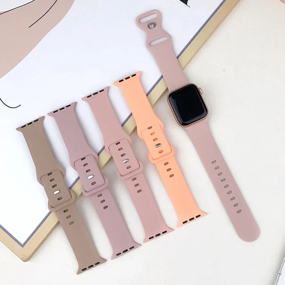 애플 워치 밴드용 실리콘 스트랩 및 케이스, 아이워치 울트라 시리즈 7 Se 3 4 5 6 8, 44mm, 40mm, 45mm, 41mm, 49mm, 42mm, 38mm, 44 45mm 팔찌
