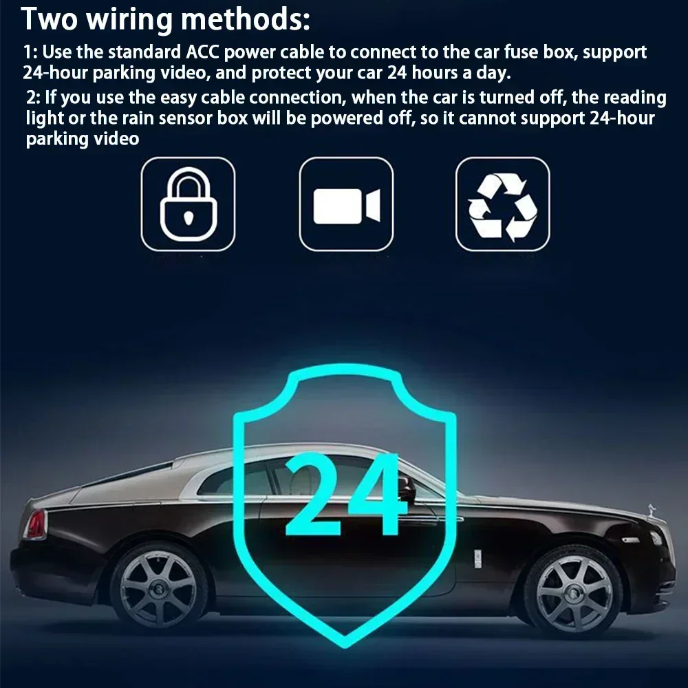 ZJCGO DVR  ķ ī޶   ÷  ÷, Ÿ ̷ Ŭ XU70 2019 2020 2021 2022 2023 2024, 4K 2160P