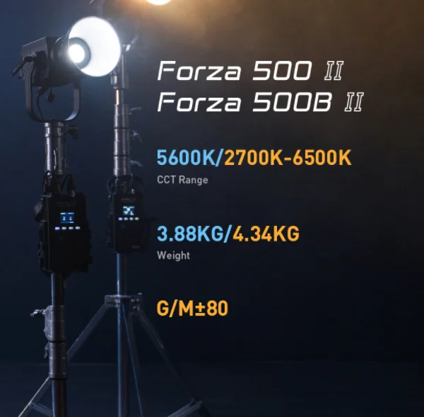 Nanlite TV 방송 스튜디오 필름용 마운트, 500 II 일광, 500B II 바이 컬러 LED 조명, 5/8 인치 및 1-1/8 인치 핀 및 보웬스