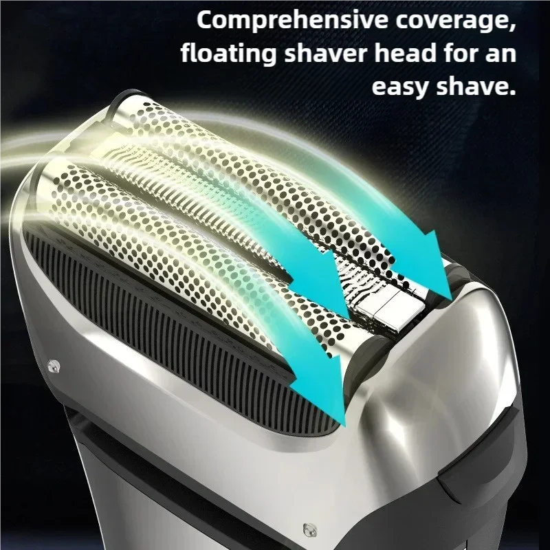 FK608 남성용 전기 면도기 3날 면도기 구레나룻 트리머 스마트 디스플레이가 장착된 전기 왕복 면도기 수염 트리머