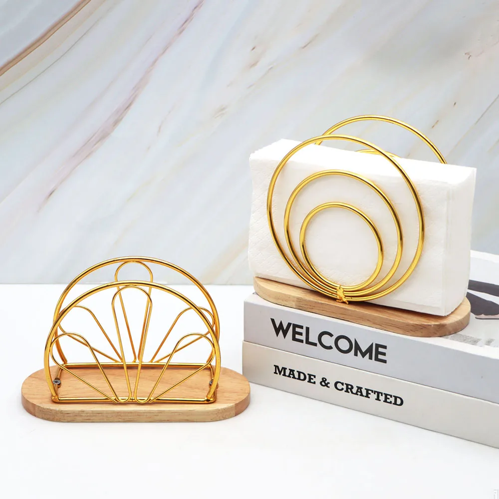 Napkin Holder Countertop Napkin Organizer Desktop Paper Dispenser Wood Base