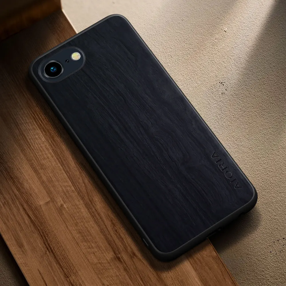 Wooden Pattern PU Leather Phone Case - Modern & Stylish Design