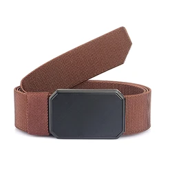 Magnetic Elastic Unisex Belt with Quick - Release Alloy Buckle, 35mm Thin Waistband - 155cm (Coffee)