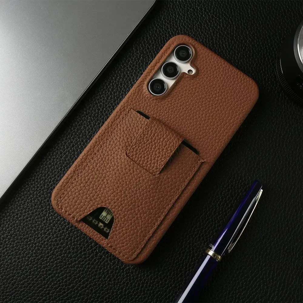 Premium Genuine Leather Card Holder Phone Case Cover