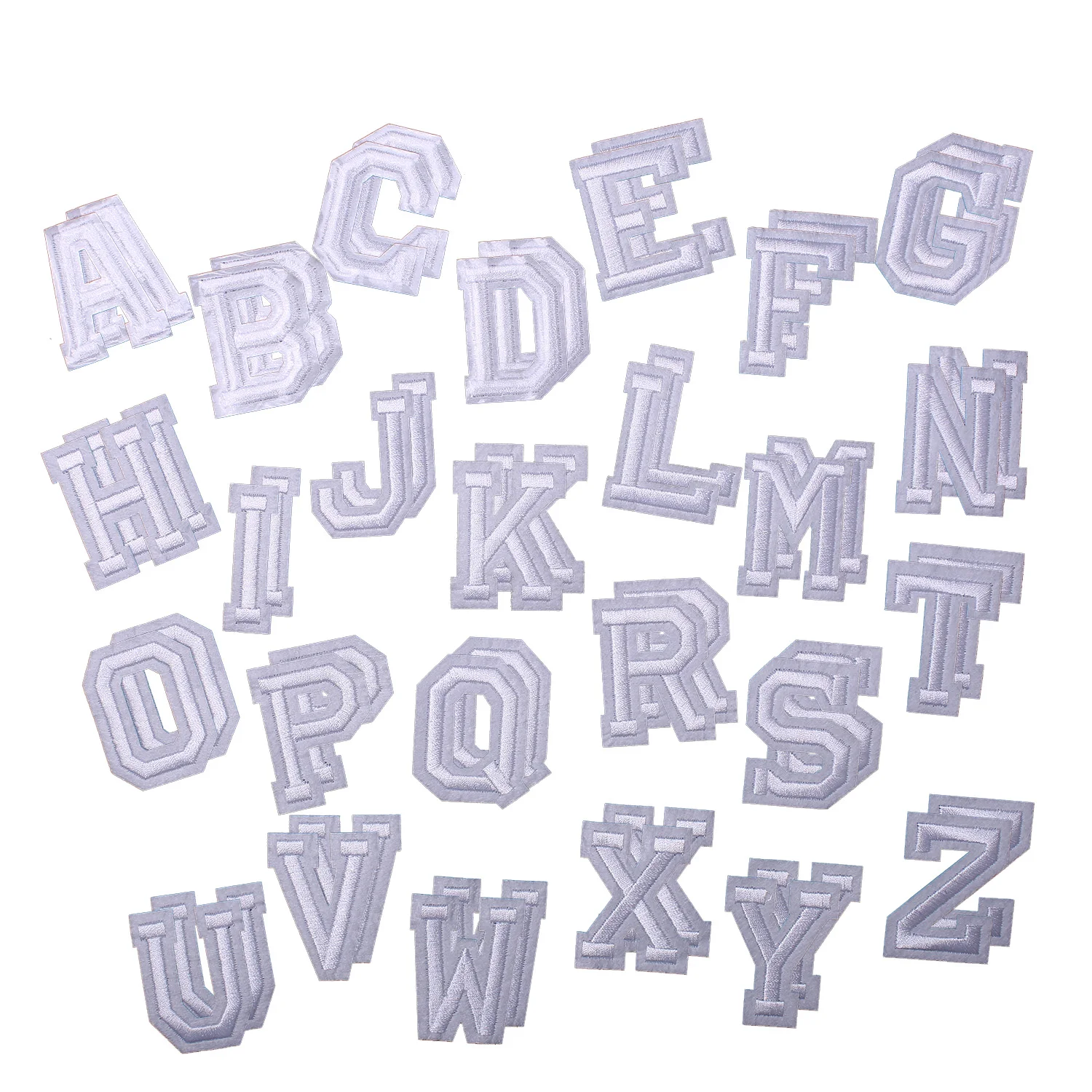 

52pcs Letters Iron on Embroidered Patches from A to Z Iron on Alphabet Patches 2 inch H Letters Appliques
