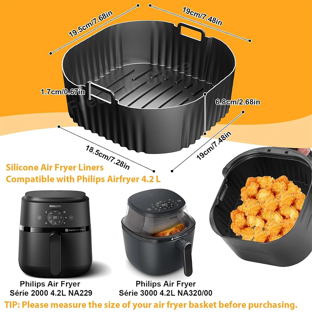 19CM Air Fryer Silicone Liners for Philips 4.2L Series 2000 NA229 NA320/00 air fryer liners,air fryer accessories,air fryer baking tray,air fryer silicone tray