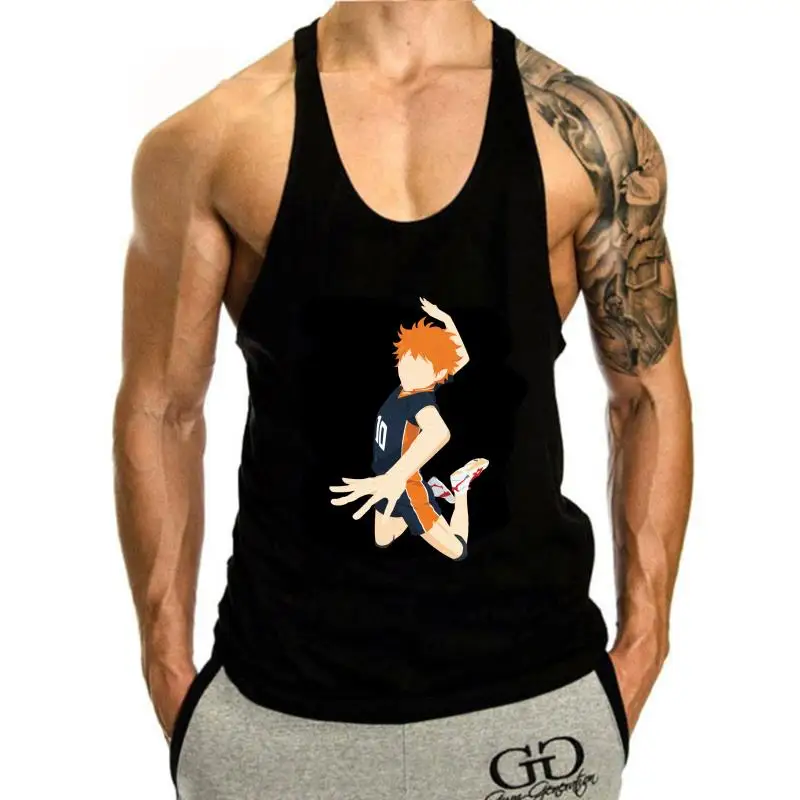 

Haikyuu Anime Hinata Character Anime Manga Men () tank top men White Cotton tank top men Fashion Free Shipping Youth