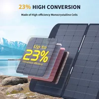 Panneau solaire pliable VTOMAN VS400 400W, cellules monocristallines à haute efficacité 23%, surface ETFE étanche IP67, support réglable, connecteur MC4 pour stations d'alimentation portables, conception ultra-portable et pliable pour une utilisation nomade, construction robuste 3