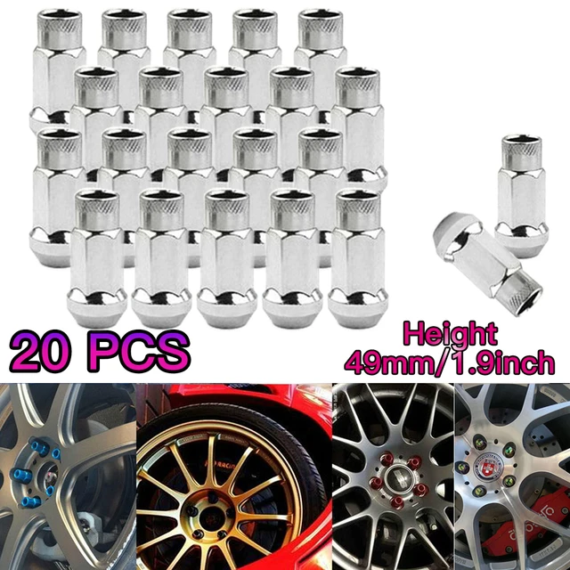 Neue R40 Stil 44mm Rad Muttern Stahl M12x1.5/1,25 Racing Radmuttern 20  stücke schloss racing radmuttern + 2 set sicherheit schlüssel - AliExpress