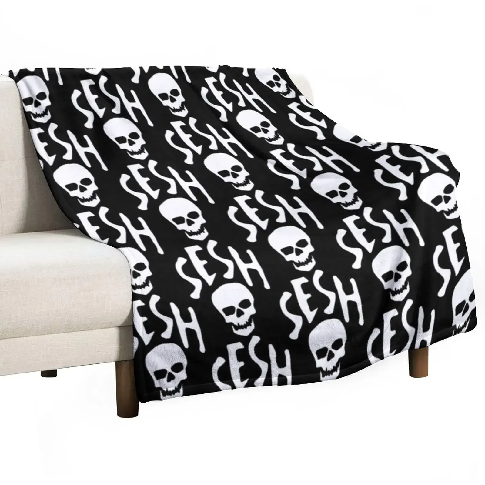 

TEAM SESH WHITE LOGO Throw Blanket Cute Nap Hairys Baby Blankets