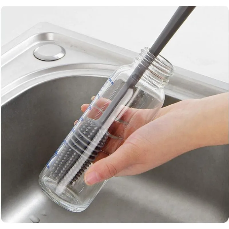 Cleaning Brush Set Bottle Cleaning Brush Efficient Baby Bottle Brushes Silicone Milk Bottle 360 Long Handle Cup Household Kitchen