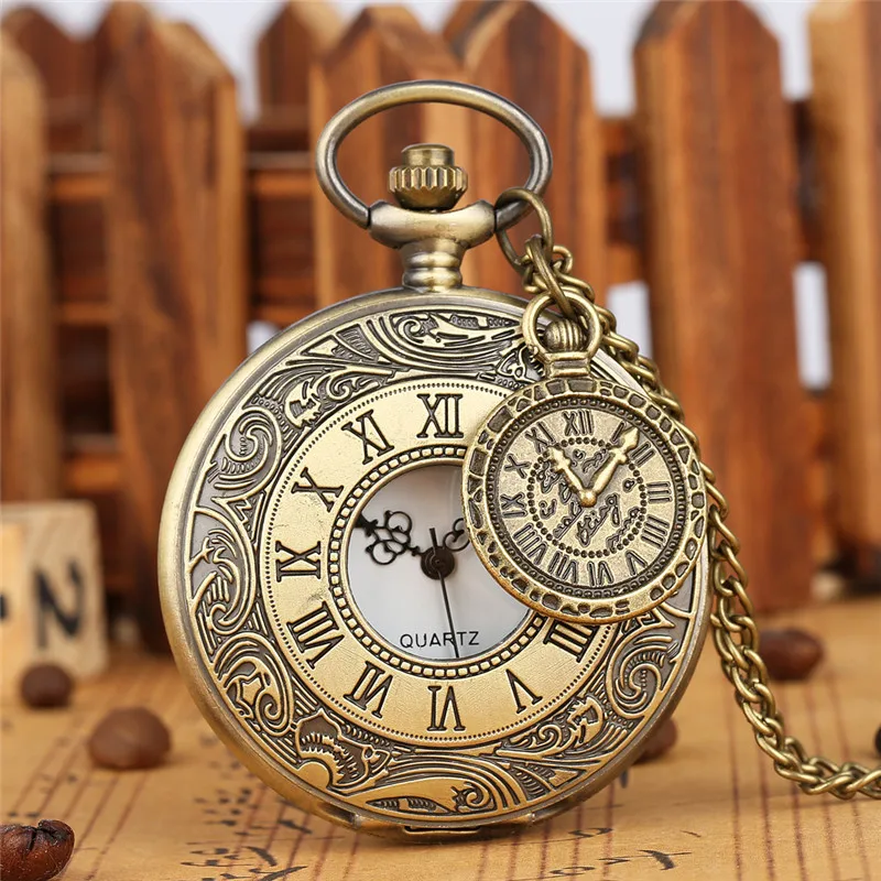 Old Fashion Hollow Out Watch Pendant Compass Gadget Unisex Quartz Analog Pocket Watches with Sweater Chain Portable Timepiece quartz nurse watch hang clip medical watches pocket watch cartoon cute fashion silver pendant chest portable hanging jewelry