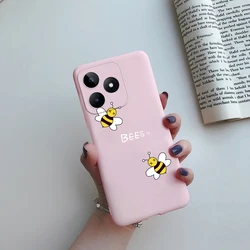 Cute Cat Cartoon Protective Soft Silicone TPU Bumper Phone Case for Realme Note 50 (Pink)