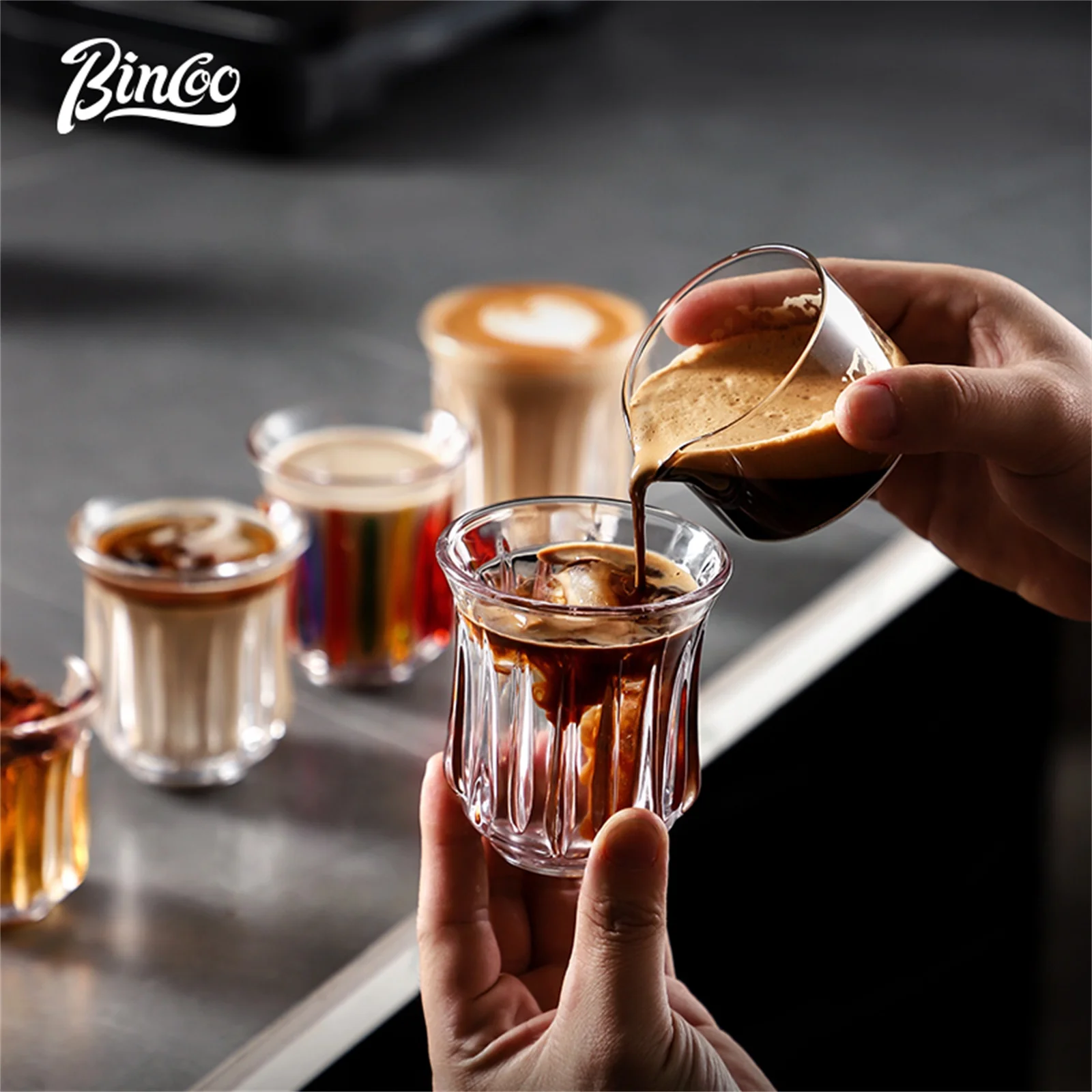 أكواب قهوة زجاجية من BINCOO سعة 90 مل - 400 مل، أك...