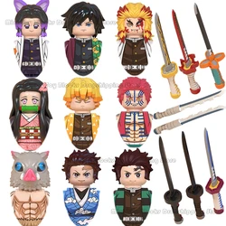 WM6116 WM6137 WM6138 Demon Slayer Building Blocks Mini Action Toy Figures Tanjirou Nezuko Inosuke Giyuu Kyoujurou Kids Gifts