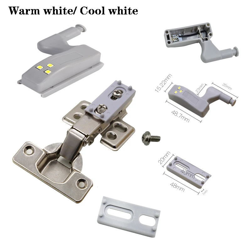 20pcs universal LED inner hinge light cabinet sensor light wardrobe cabinet sensor bedroom kitchen closet night