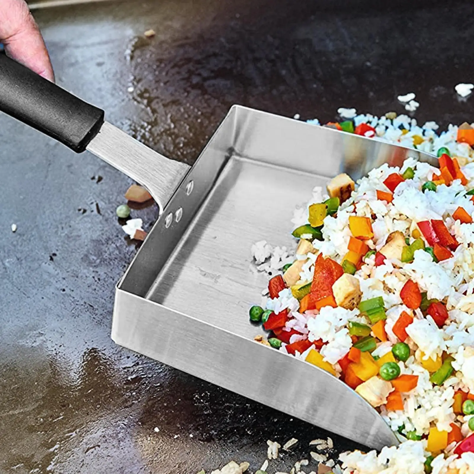 Creative French Fries Snack Mobile Shovel Stainless Steel Food Spatula, Long Handle Oven or Grill Use BBQ Tools BBQ Spatula,