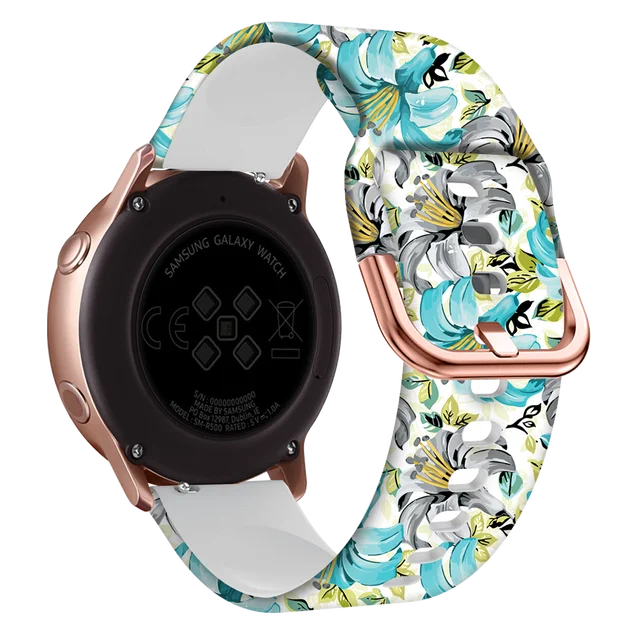 Silicone Sport Watchband - 20mm Vibrant Print Strap