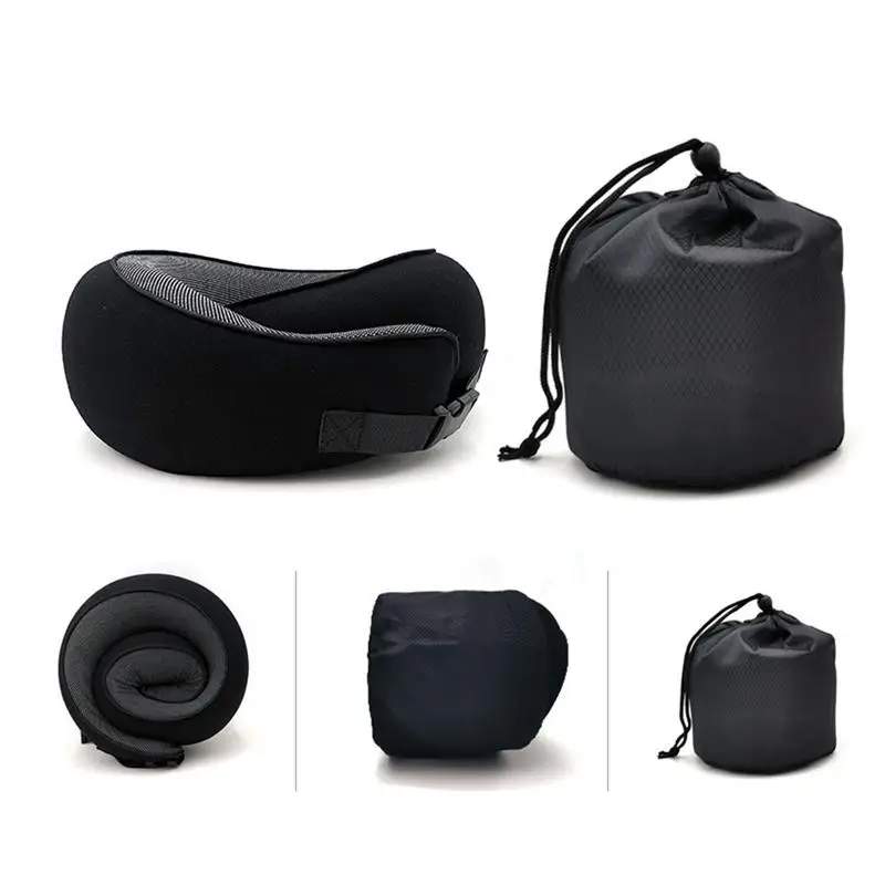 Memory Foam Neck Pillow  Cervical Vertebra Travel Portable Noon Break Aircraft U Type Of Pillow Sleep Camping Pillow  Carry Bag 5