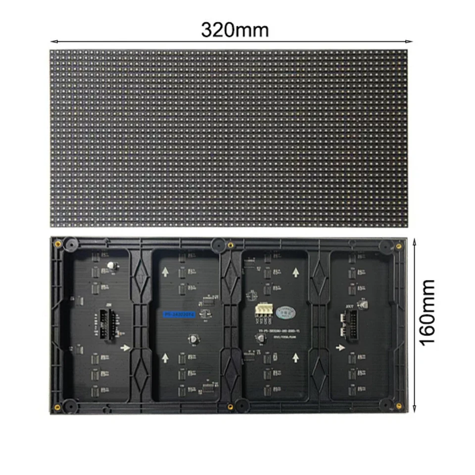 LED 디스플레이 매트릭스 모듈 P5 RGB 실내 LED 모듈, LED 스크린 2121 램프 하이 퀄리티 풀 컬러, 1/16 스캔, 320x160mm, 64x32 도트