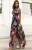 Chiffon Flowers Print Long Dresses Women Sexy V-neck Backless Leace-up Slit Dress Fashion Temperament Lady Commuting Vestidos