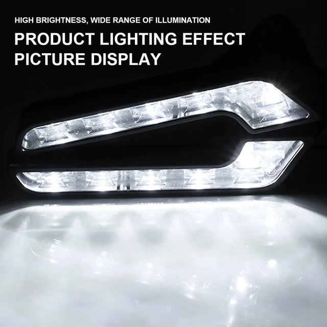 2PCS LED Car Daytime Running Light 6LED 12V L-shaped DRL White Light 660LM Waterproof Driving Fog Lights Accessorie High-quality