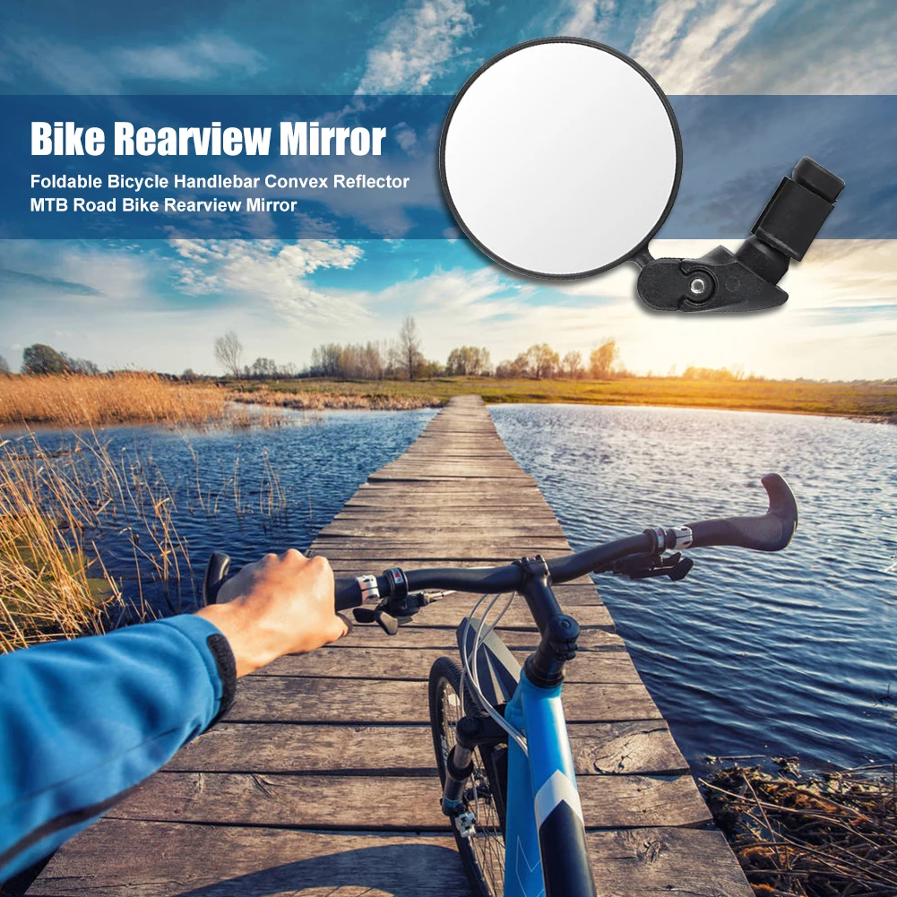 Foldable-Bicycle-Handlebar-Rear-View-Mirror-Convex-Reflector-MTB-Road ...