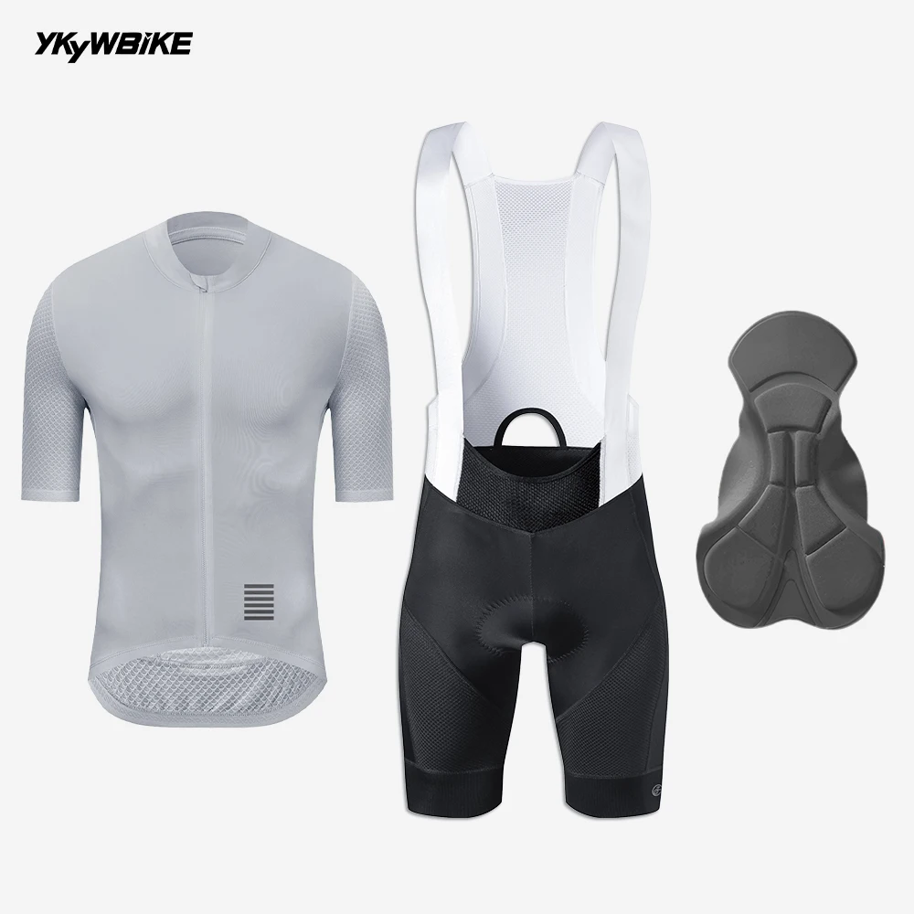 

YKYW Summer Men's Cycling Jersey Sets Short Sleeve Cycling Jersey Bib Shorts Bicycle Clothing Breathable Mtb Bike Clothes Suits