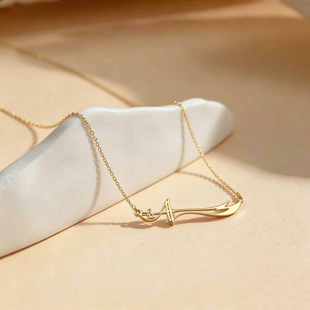 Zulfiqar Necklace Sword Pendant Gold Color Zulfikar Pendant Spiritual Islamic Jewelry Symbol Of Strength Faith Gift For Him_voghion.com