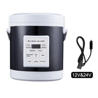 12V 24V Mini Car Rice Cooker 1.6L  car trucks electric soup porridge cooking machine food steamer warmer fast heating lunch box 1
