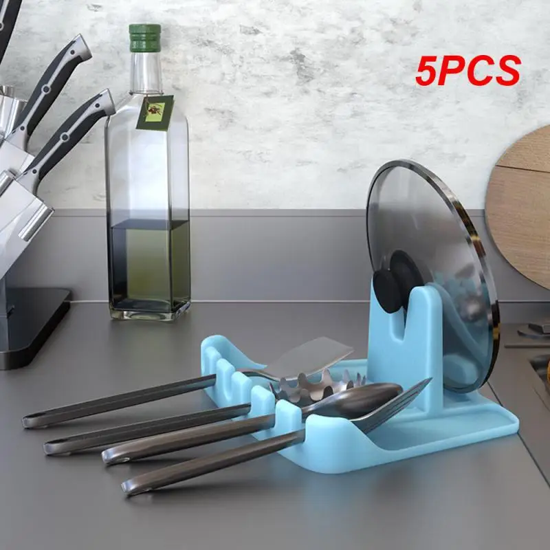 

5PCS Silicone Spoon Holder Large Spoon Holder Kitchen Two-in-one Silicone Spoon Holder Soup Spoon Holder Pot Cover Holder