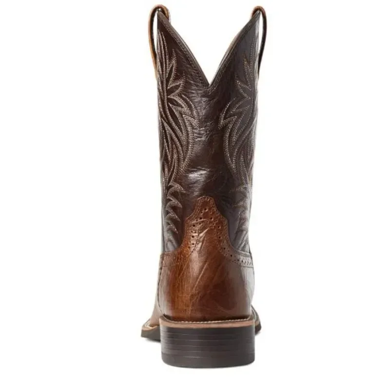 Men High Boots Embroidery Retro Handmade Mens Boots Western Cowboy Boot Pointed Toe Boots Hand Stitching Outdoor Men's Shoes - 2