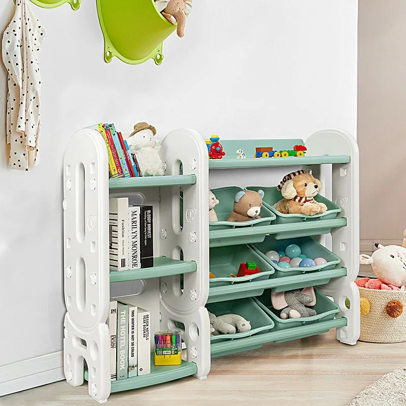 Large-capacity elephant Toy Shelf Storage Book Shelves Organizer Kids' Cabinets Storage Rack Plastic Children Cabinets